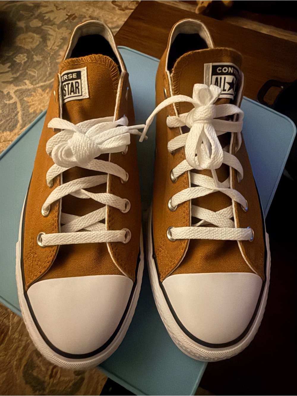 Converse Low Top Platform Sneakers - Brown and White Trim NWOT